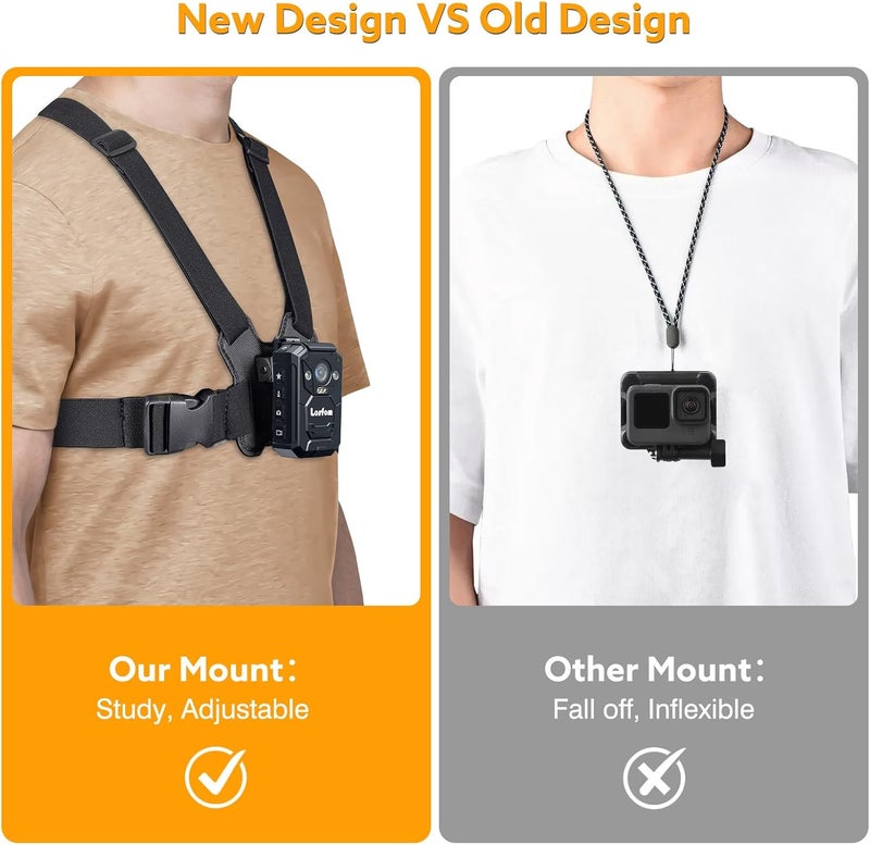 Losfom Store Body Camera Vest Mount,Adjustable Chest Strap Belt for All Brand Body Worn Camera,Dual Shoulder Body Cam Mount for Police,Sports,Hiking - Image 4